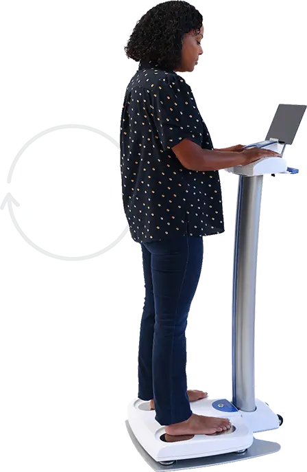 Woman standing on a SOZO app